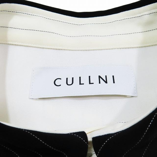 美品 24SS クルニ CULLNI Double Cloth Asymmetrical Stripe Short 