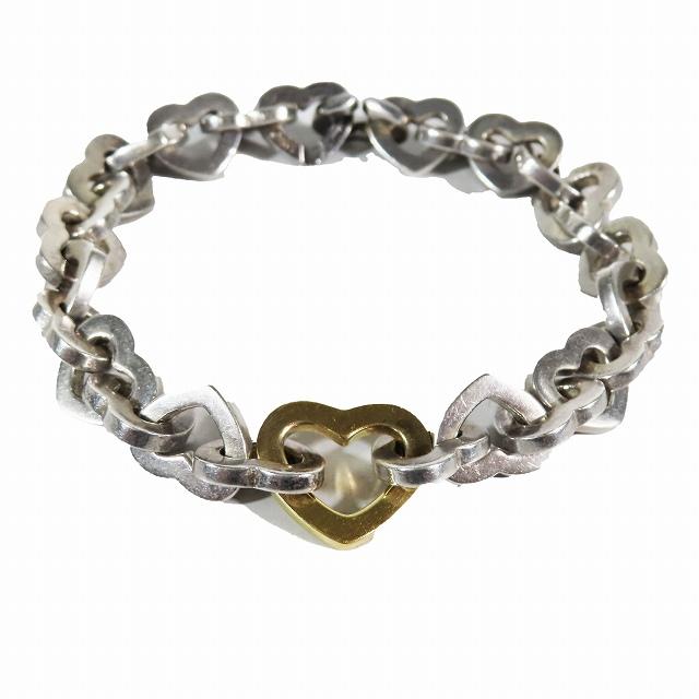 ティファニー ハートリンク ブレスレット コンビ SV925 K18YG 希少 ティファニー TIFFANY & CO. ハートリンク コンビ ブレスレット SV925