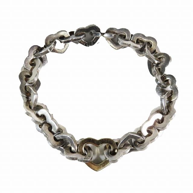 ティファニー ハートリンク ブレスレット コンビ SV925 K18YG 希少 ティファニー TIFFANY & CO. ハートリンク コンビ ブレスレット SV925