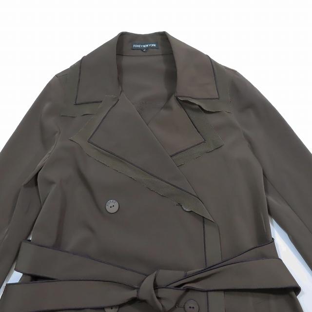 フォクシー　ダークブラウン トレンチコート フード付き フォクシーダークブラウン トレンチコート フード付き