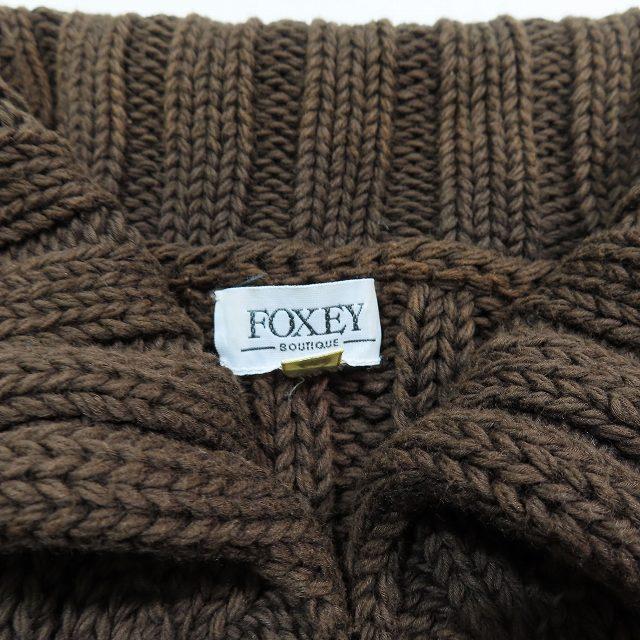 フォクシー FOXEY コットン ニット カーディガン ショート丈 トップス 