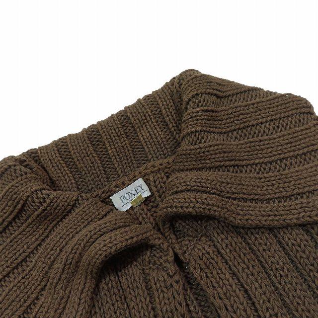 フォクシー FOXEY コットン ニット カーディガン ショート丈 トップス 