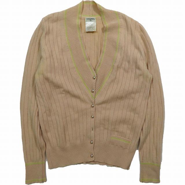 CHANEL 01P シャネル カシミヤ100% ニット カーディガン Vネック 薄 