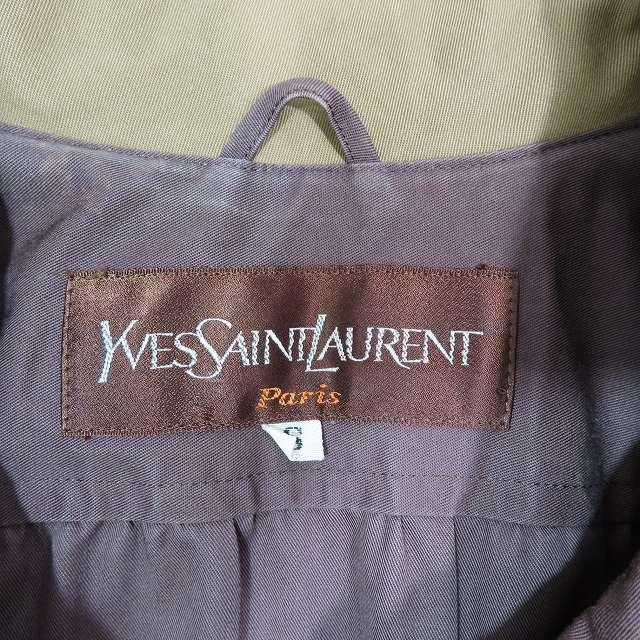 G454 美品 M イヴサンローラン スプリングコート ブラウン レディース G454 美品 M イヴサンローラン スプリングコート ブラウン レディース