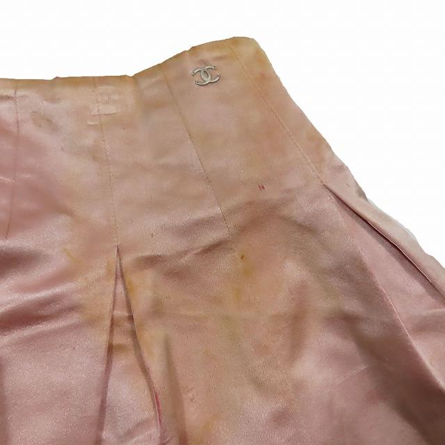 CHANEL シャネル ココマークロゴ プリーツスカート ボトムス 薄ピンク  