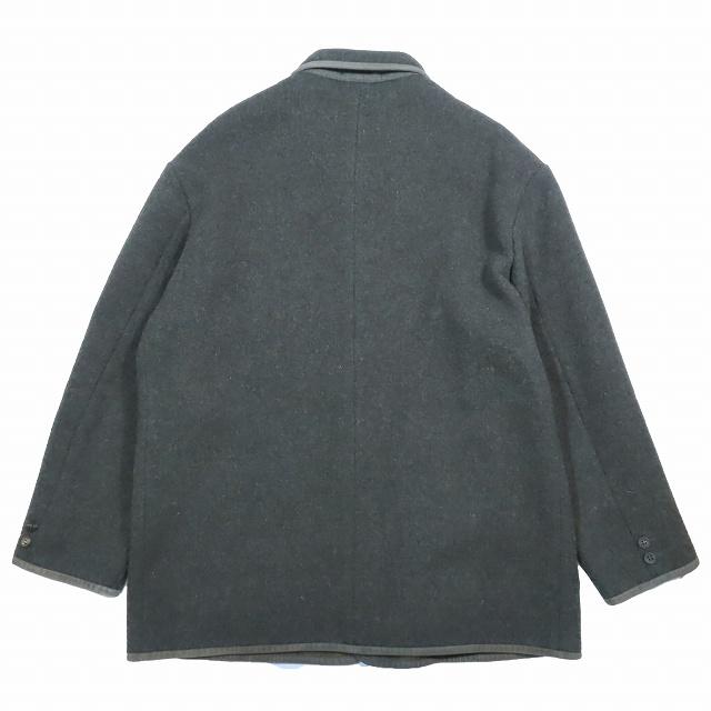 パパス Papas スエードパイピング ウール カシミヤ混 ステンカラー 