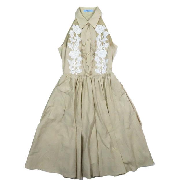 ブルマリン Blumarine レース ノースリーブ ワンピース ロング フリル  