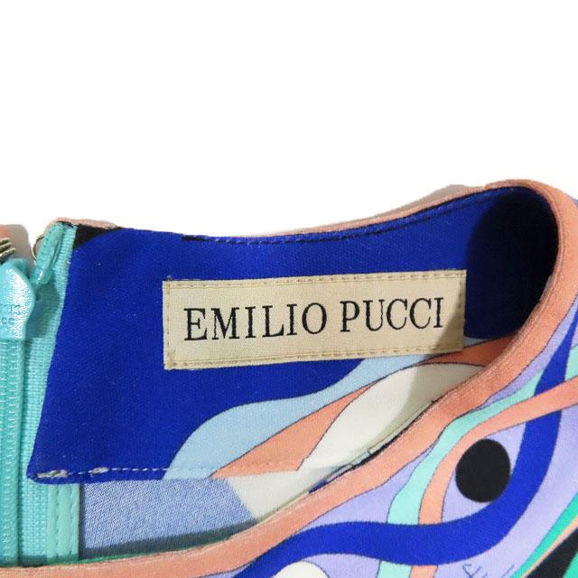 エミリオプッチ EMILIO PUCCI タイト ワンピース ストレート 膝丈 総柄 