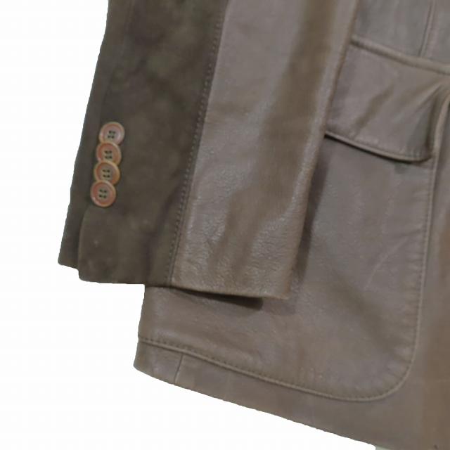 コルネリアーニ Corneliani スエード切替 カウレザー テーラード 
