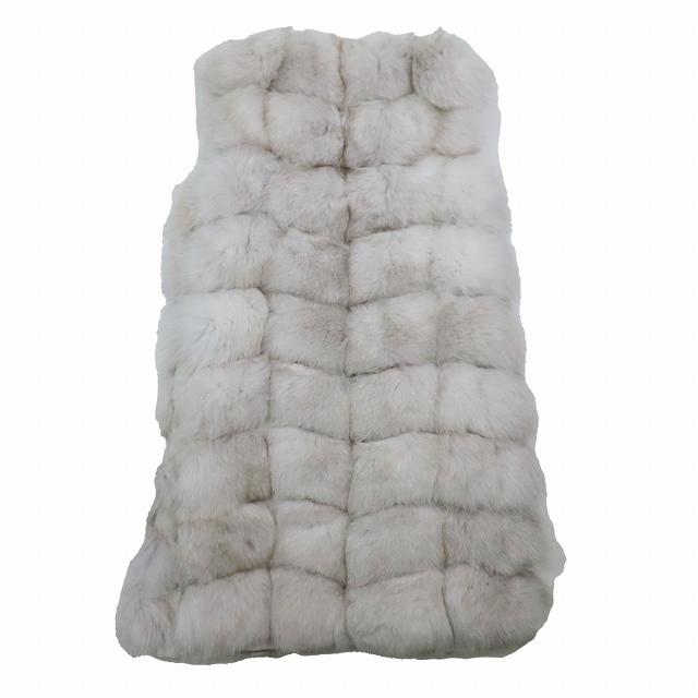 美品 フォックスファー 本毛皮 リアルファー ロングジレ ベスト