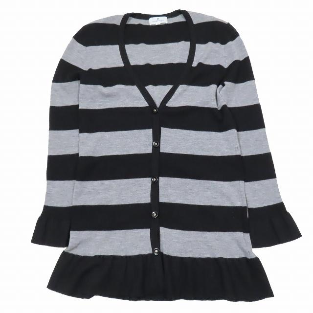 クレージュ courreges ボーダー ニット カーディガン 長袖 V