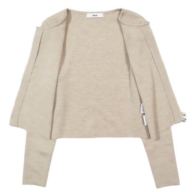 Rene（ルネ） 美品 19aw パール ジップ カーディガン ニット