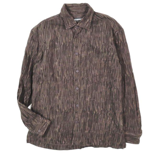 14aw イッセイミヤケメン ISSEY MIYAKE MEN 黒タグ 総柄 シワ加工 