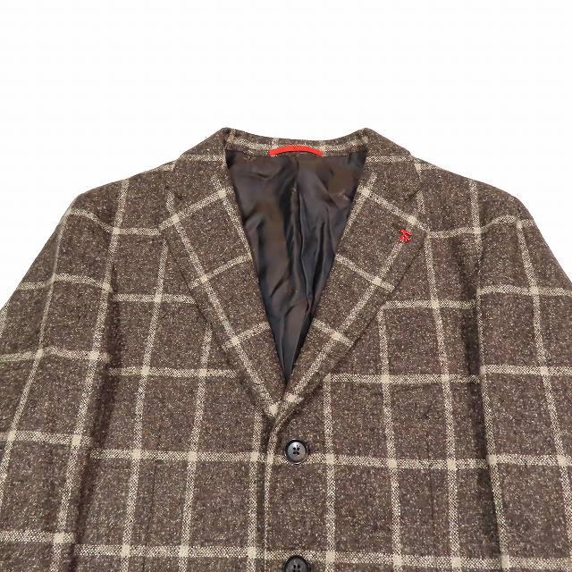 ISAIA イザイア テーラードジャケット 38 チェック シルク 羊毛 高級 