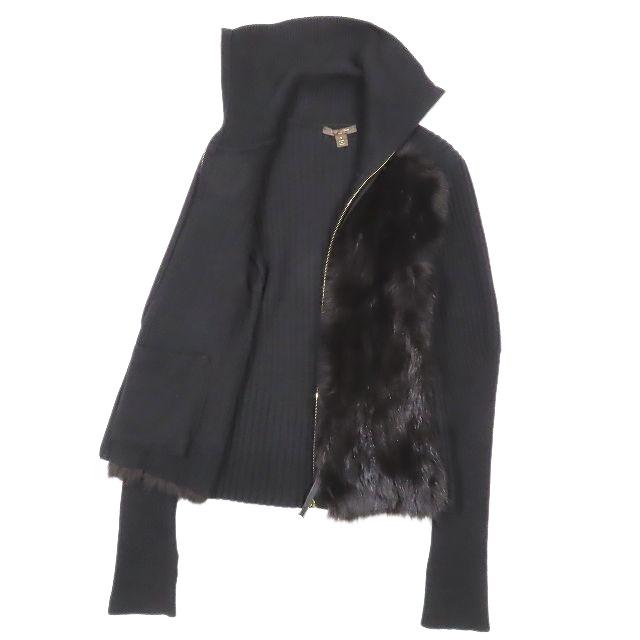美品　LOUISVUITTON ヴィトン　フォックスファー　ブルゾン　ジャケット LOUIS VUITTON ルイヴィトン フォックスファー カシミヤ リブ ニット