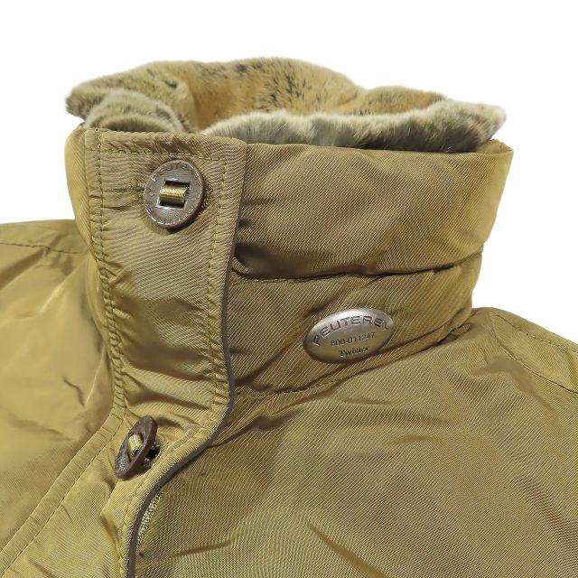 【中古】美品 ピューテリー PEUTEREY ラビットファー付き ダウン ジャケット コート ブルゾン スタンドカラー ベルト付き 42 L ベージュ 美品 ピューテリー PEUTEREY ラビットファー付き ダウン ジャケット