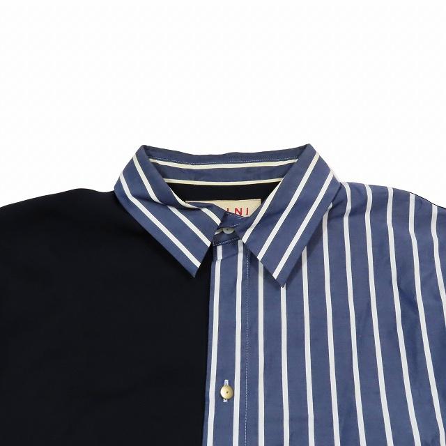 21SS クルニ CULLNI ブロッキングストライプシャツ ブラウス 長袖