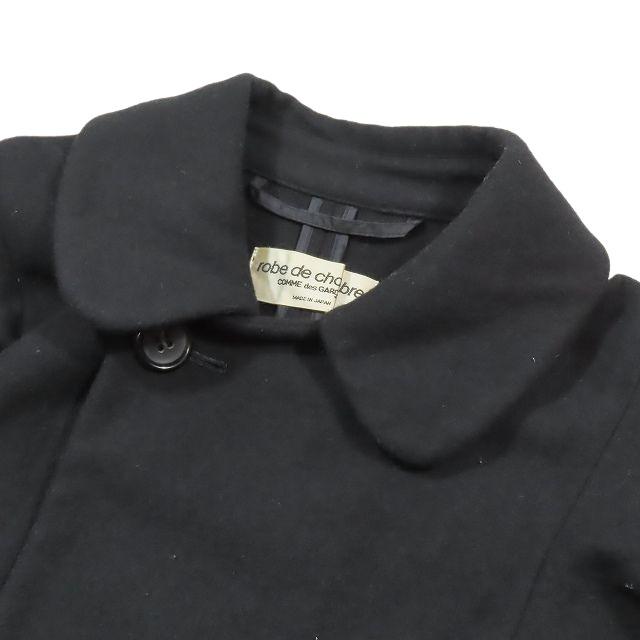 90s アーカイブ コムデギャルソン　ウール ギャバ コートジャケット　丸襟 ヴィンテージ ローブドシャンブル コムデギャルソン 丸襟 ステン