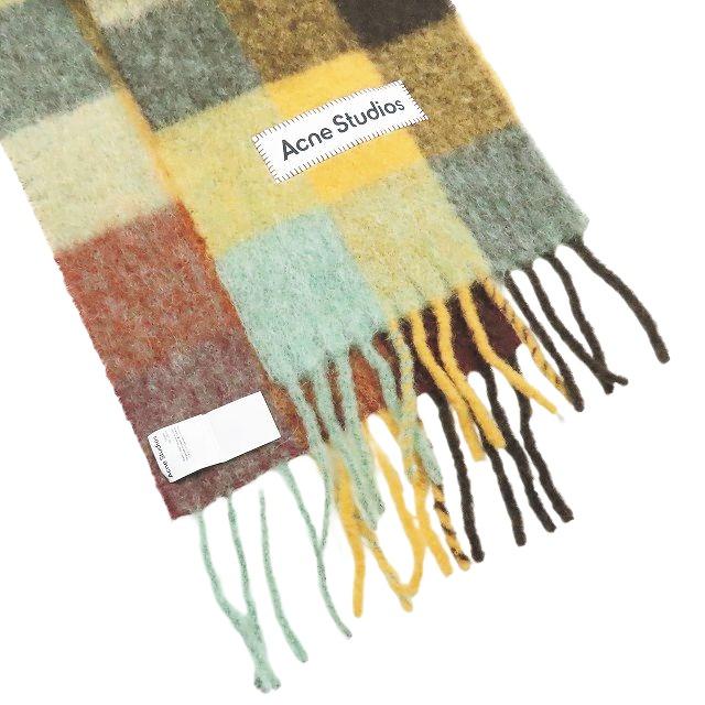 Acne Studios チェック柄マフラー イエロー アクネストゥディオズ マフラー チェック柄 レディース ACNE STUDIOS