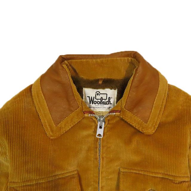 ウールリッチ WOOLRICH コーデュロイジャケット レザー ジップ ミドル