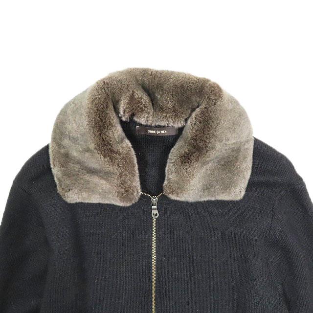 COMME CA ISM コムサイズム ラビットファー コート ベルト付き COMME CA ISM（コムサイズム） ニットジャケット 衿ファー ラビット