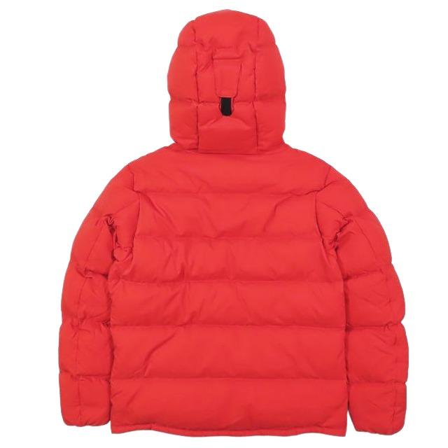 AIGLE フード付き赤ダウンジャケット　L 美品 エーグル AIGLE ダウンジャケット ブルゾン フーデット ロゴ刺繍