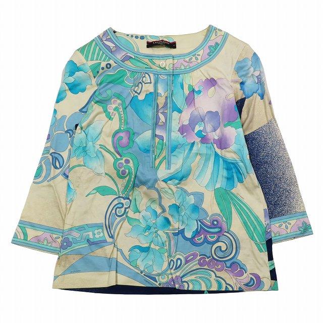 美品 レオナール マルチカラー 花柄 トップ LEONARD 美品☆正規品 FASHION レオナール ファッション 花柄