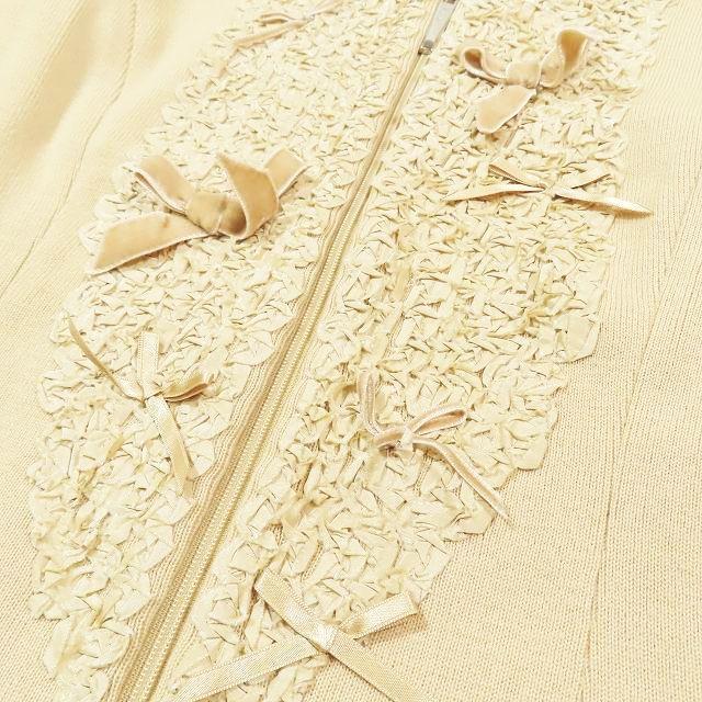 Rene（ルネ） リボン ニット ジップ カーディガン ジャケット 羽織り