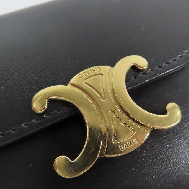 セリーヌ　トリオンフ　スモールフラップウォレット　黒　金　ミニ財布　ケース 楽天市場】セリーヌ 三つ折り財布 スモールフラップウォレット ミニ