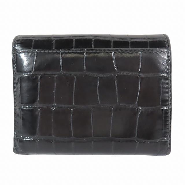 【極美品/現行】バーバリー 三つ折財布 TBロゴ キルティング ブラック レザー 極美品 バーバリー 三つ折り財布 TBロゴ キャビアスキン レザー