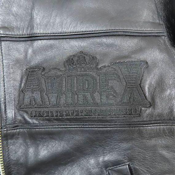AVIREX VARSITY JACKET AVIATORS KING レザー Avirex 75th Anniversary Aviator's King Black Leather Jacket