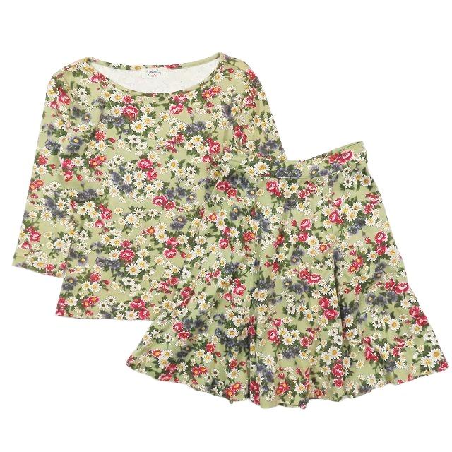 美品KENZO コットンシルク花柄ロングスカート36size ブルー系 美品KENZO コットンシルク花柄ロングスカート36size ブルー系