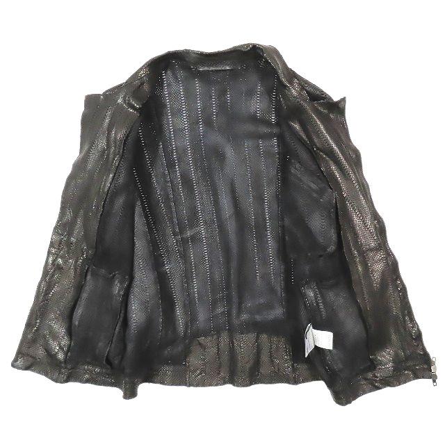 美品サルヴァトーレ・サントロ オファー 比翼ラムレザーパイソン型押し