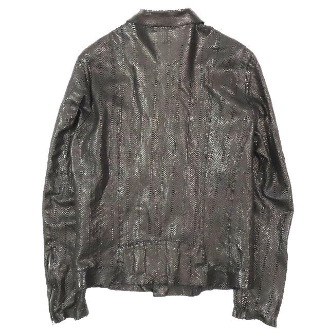 美品サルヴァトーレ・サントロ オファー 比翼ラムレザーパイソン型押し