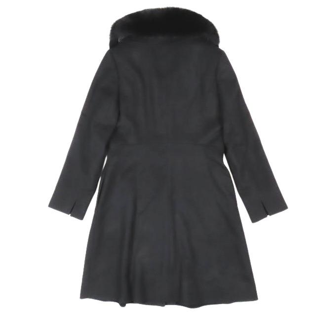 ケティ KETTY luxury ブルーフォックスファー付き ステンカラー