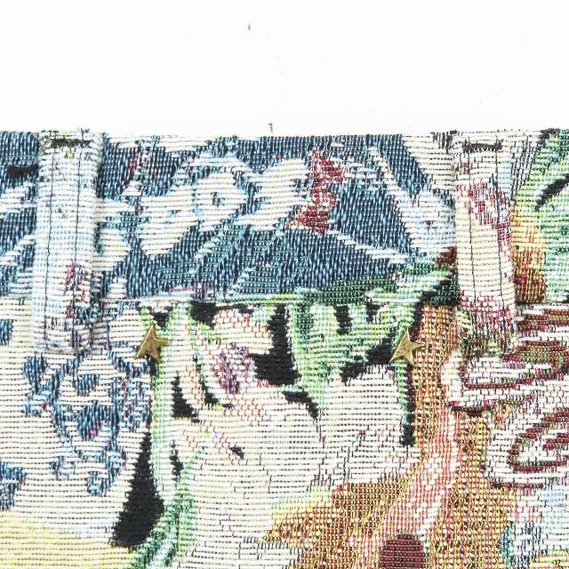 【中古】美品 ゴールデングース GOLDEN  ゴブラン ジャガード タイト スカート ミモレ丈 フロントボタン フリンジ装飾 総柄 40 美品 ゴールデングース GOLDEN GOOSE ゴブラン ジャガード タイト