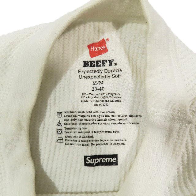 Supreme シュプリーム ワッフル 長袖 カットソー ホワイト M シュプリーム 総柄長袖カットソー ワッフルロンT ホワイト白 L
