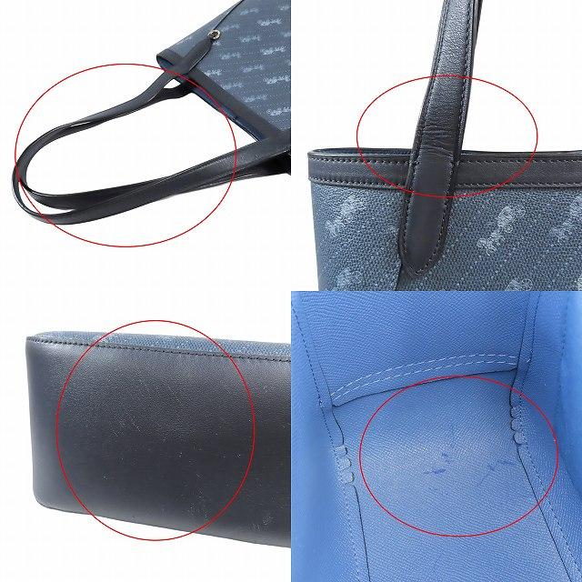 COACHコーチトートバッグデニムネイビーキャンバスホースアンド