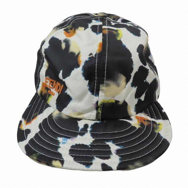 【中古】美品 23ss フェンディ FENDI シルク ベースボールキャップ 帽子 総柄 ロゴ 刺? FXQ961 ホワイト/4JBA4 FENDI（フェンディ） 美品 23ss シルク ベースボールキャップ 帽子 総