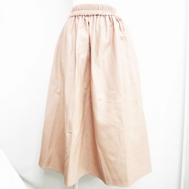 中古 Birthday Bash バースデイバッシュ 美品 イージー フレアスカート ロング丈 リラックス フェイクレザー調 ピンクベージュ F 0417 レデ 098 ブランド古着販売のベクトル 通販 Yahoo ショッピング