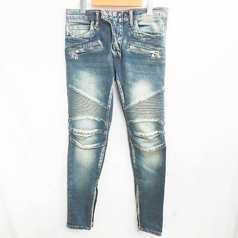 21春夏新作 バイカーデニムパンツ ミニマル 中古 ジーンズ メンズ 0602 29 青 インディゴブルー ストレッチ スキニーフィット ファスナー 裾ジップ コットン 無地 ジーパン ジーンズ デニム Floridapace Gov