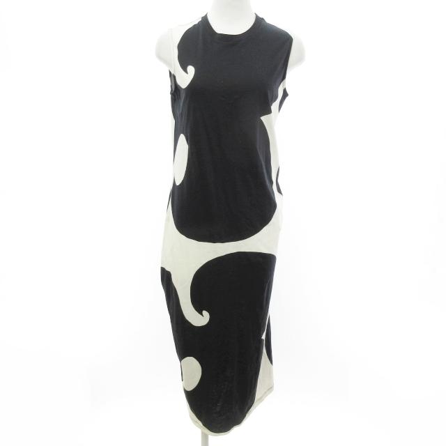 マリメッコ marimekko ノースリーブ ワンピース ドレス ロング丈 マキシ丈 総柄 コットン ホワイト×ブラック 白×黒 XS RRR  1031 :098-902210280084:ブランド古着販売のベクトル - 通販 - Yahoo!ショッピング