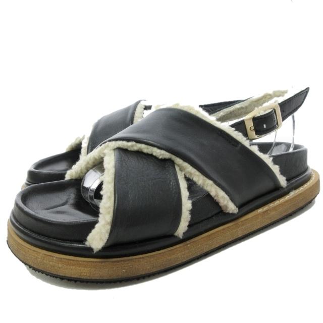 ALOHAS アロハス レザー サンダル Marshmallow Black Leather シューズ