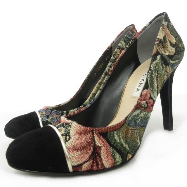 未使用品 ダイアナ DIANA 新品同様 ジャガード パンプス ヒール