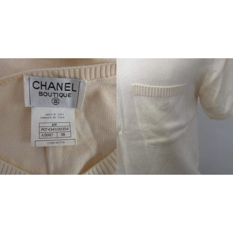 シャネル CHANEL BOUTIQUE 90s 97P ヴィンテージ ニット カットソー 