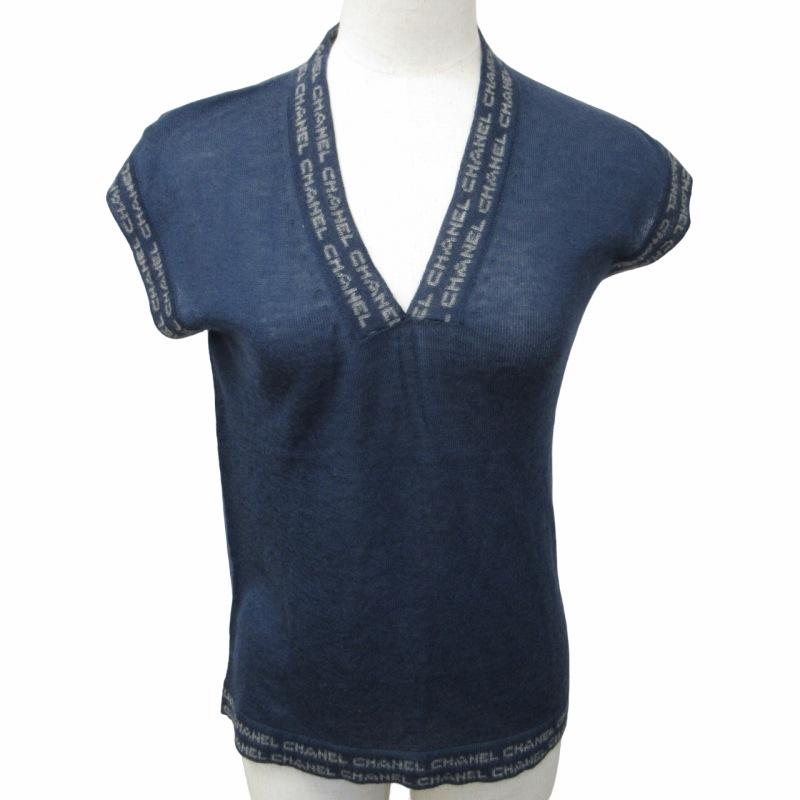 ビンテージCHANEL半袖ニットカシミヤ