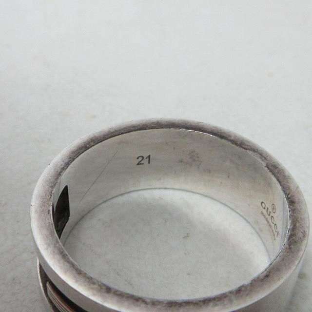 グッチ GUCCI ブランデッドG リング 指輪 アクセサリー シルバー925 イタリア製 シルバー色 銀色 21号 0925 メンズ｜vectorpremium｜05
