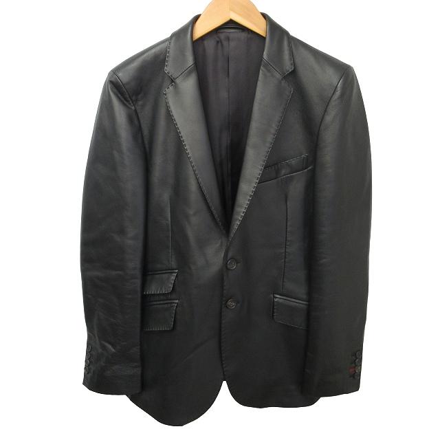 極美品✨Paul Smith レザー テーラードジャケット 黒 極美品✨Paul Smith レザー テーラードジャケット 黒