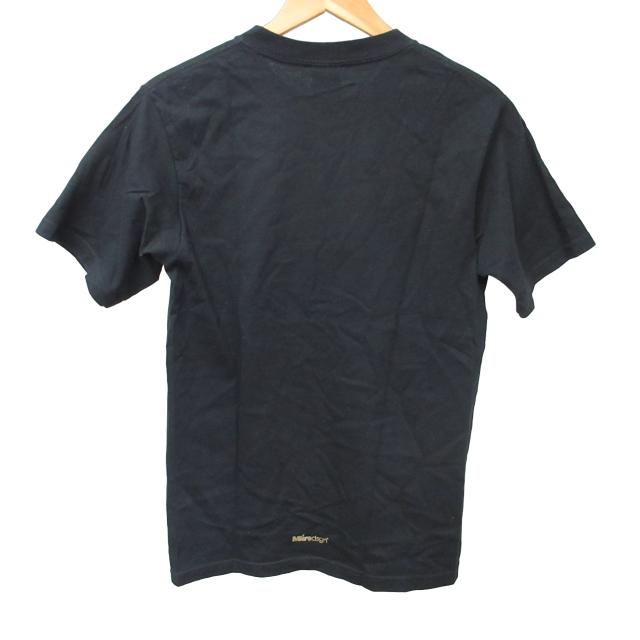 Microdsgn 美品 Tシャツ カットソー 半袖 MACRO 金プリント 黒 