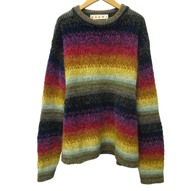 マルニ MARNI 美品 22AW CRAZY MIX KNIT SWEATER クルーネックセーター 